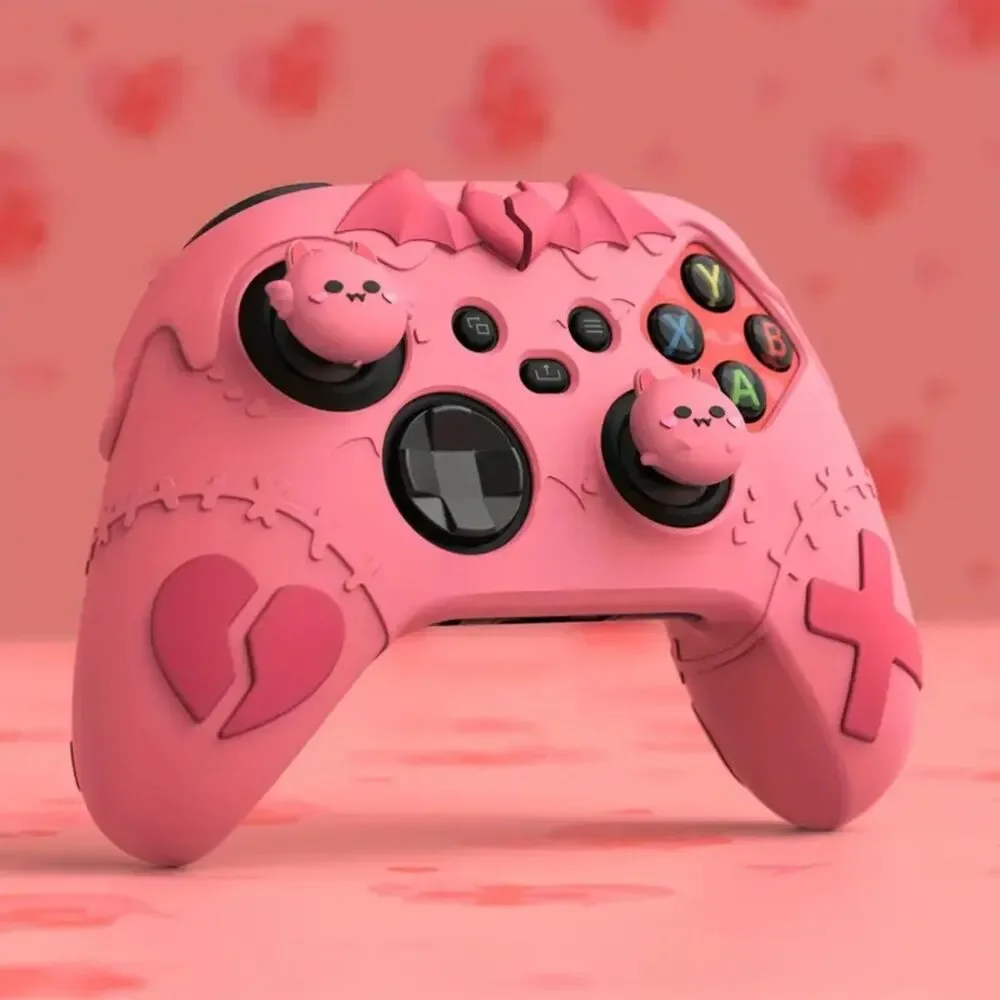 Goth Emo Gamer Girl Kawaii Cute Pink Xbox Controller Cover w/ Thumb Bat Grips